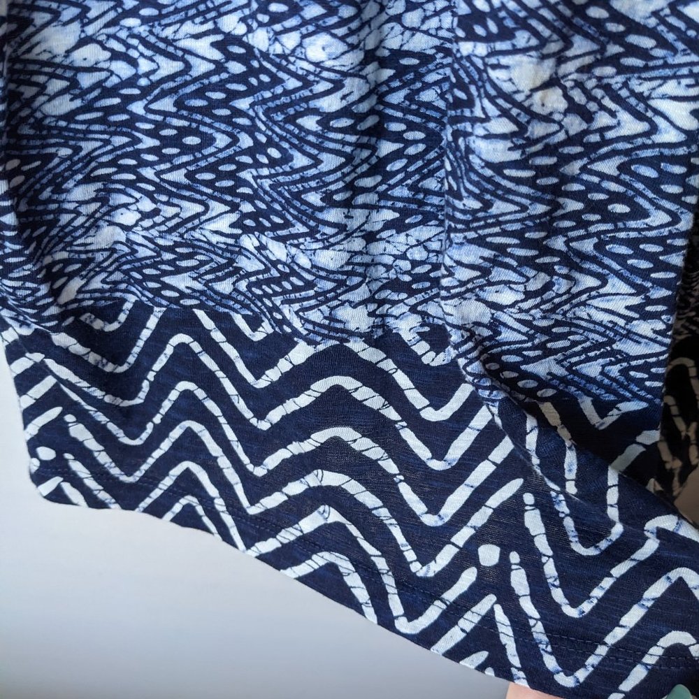 Lucky Brand Navy Blue Zig Zag Tassel Dress Size Medium - Picture 5 of 9